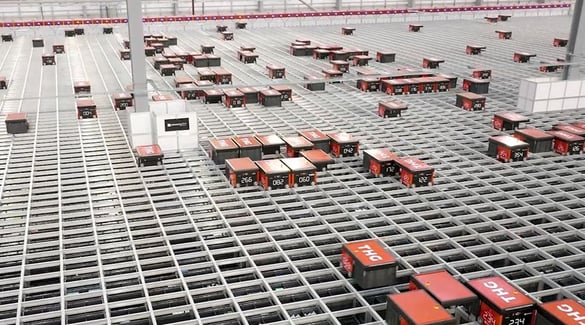 AutoStore Robots at work at THG site