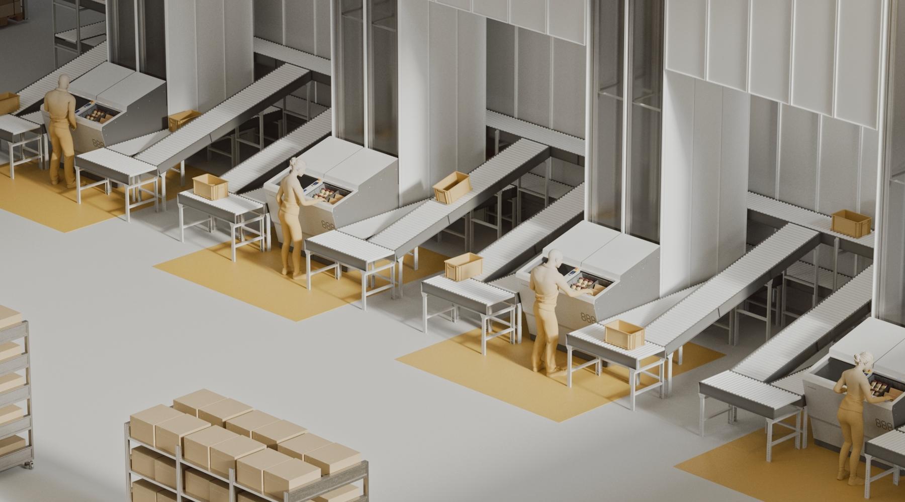 Animation showing workers at AutoStore FusionPorts