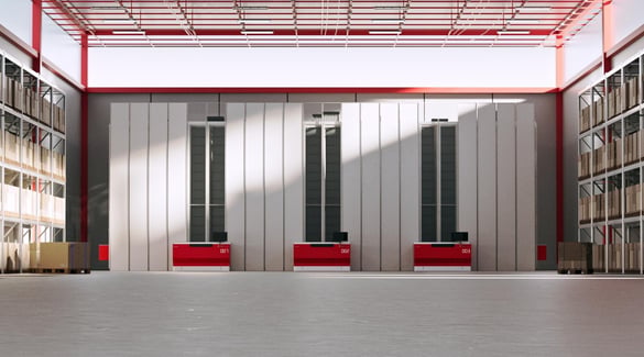 An illustration of AutoStore as part of warehouse operations