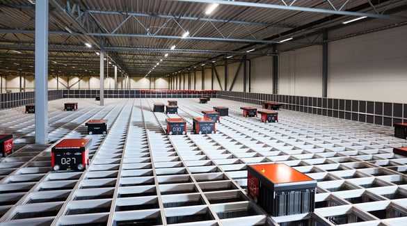 R5 Robots at work on AutoStore Grid