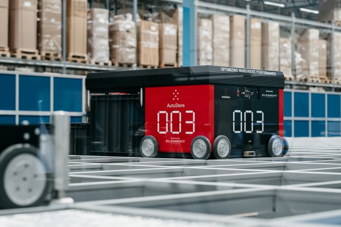 A R5 Robot gathers a Bin at Get Inspired