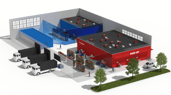 An illustration of AutoStore in omni-channel operations