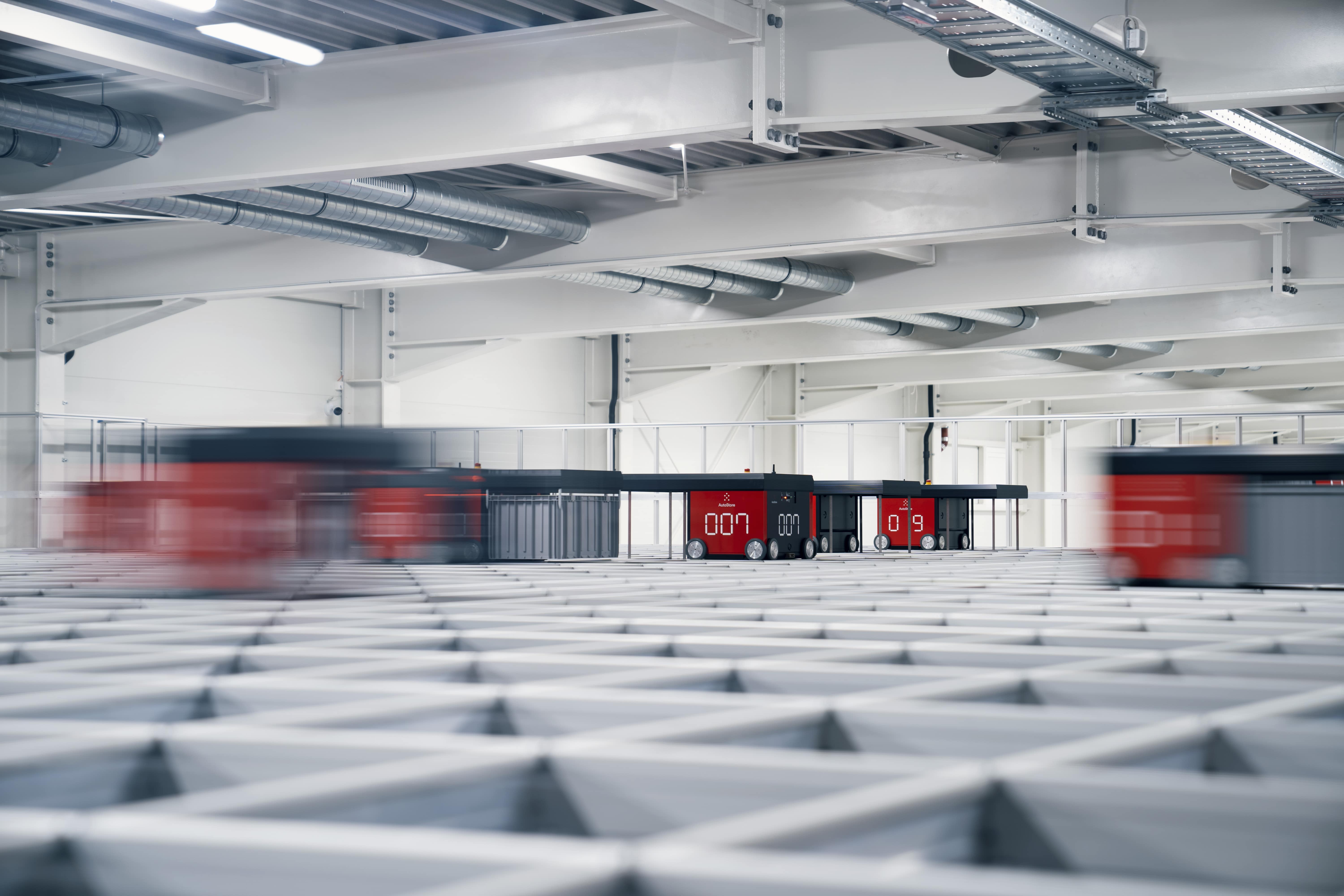 AutoStore R5 Robots on grey background